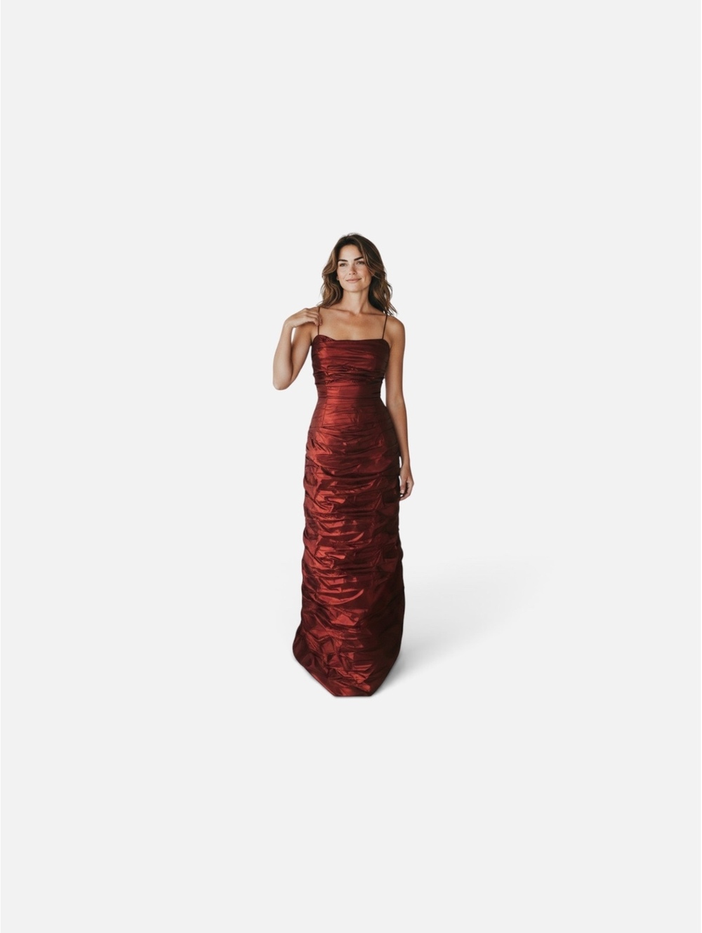 Metallic ruched  maxi dress